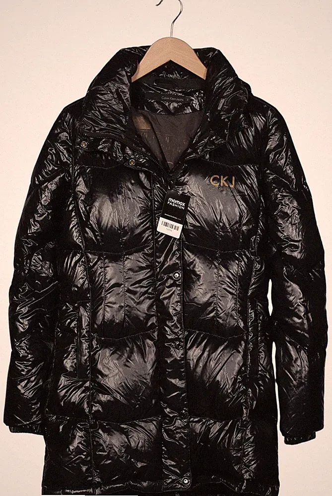Calvin Klein Jeans Mantel Damen Jacke Parka Gr. S Daunen Schwarz #9pbrw68