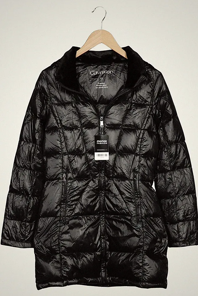 Calvin Klein Mantel Damen Jacke Parka Gr. XS Daunen Schwarz #pitvr48