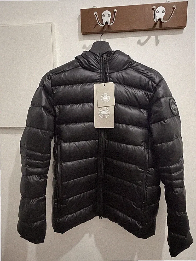 Canada Goose Herren Daunenjacke schwarz XS mit Kapuze, kurz, Reißverschluss, Taschen
