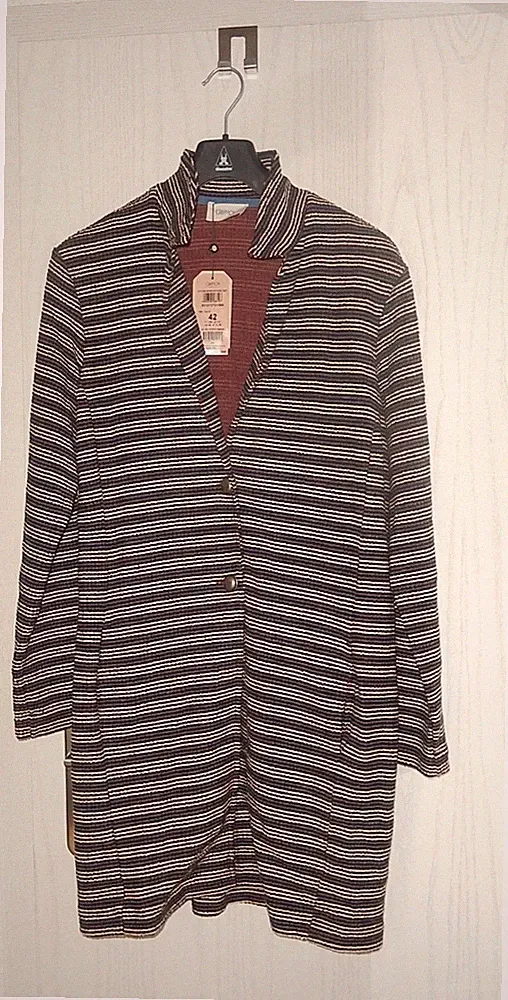 CARTOON MANTEL STRICKMANTEL LONGJACKE GR. 42 STRIPES NEU