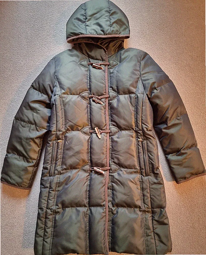 CASSANI Sport, Daunen, Mantel, Damen, Gr. 40, Knebelknöpfe, dunkelgrün