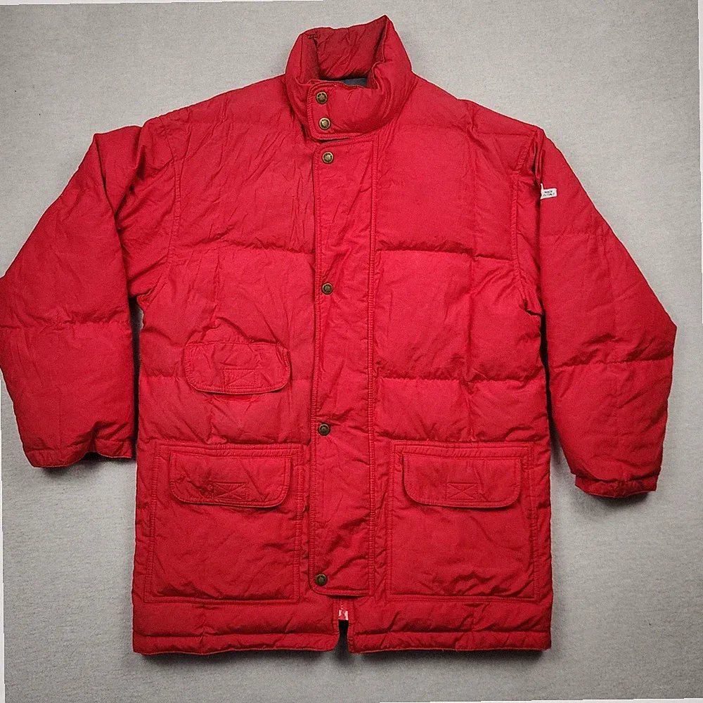 Cerruti 1881 Jacke Mantel Vintage 90s Herren Gr. M Winter Rot Puffer Italien