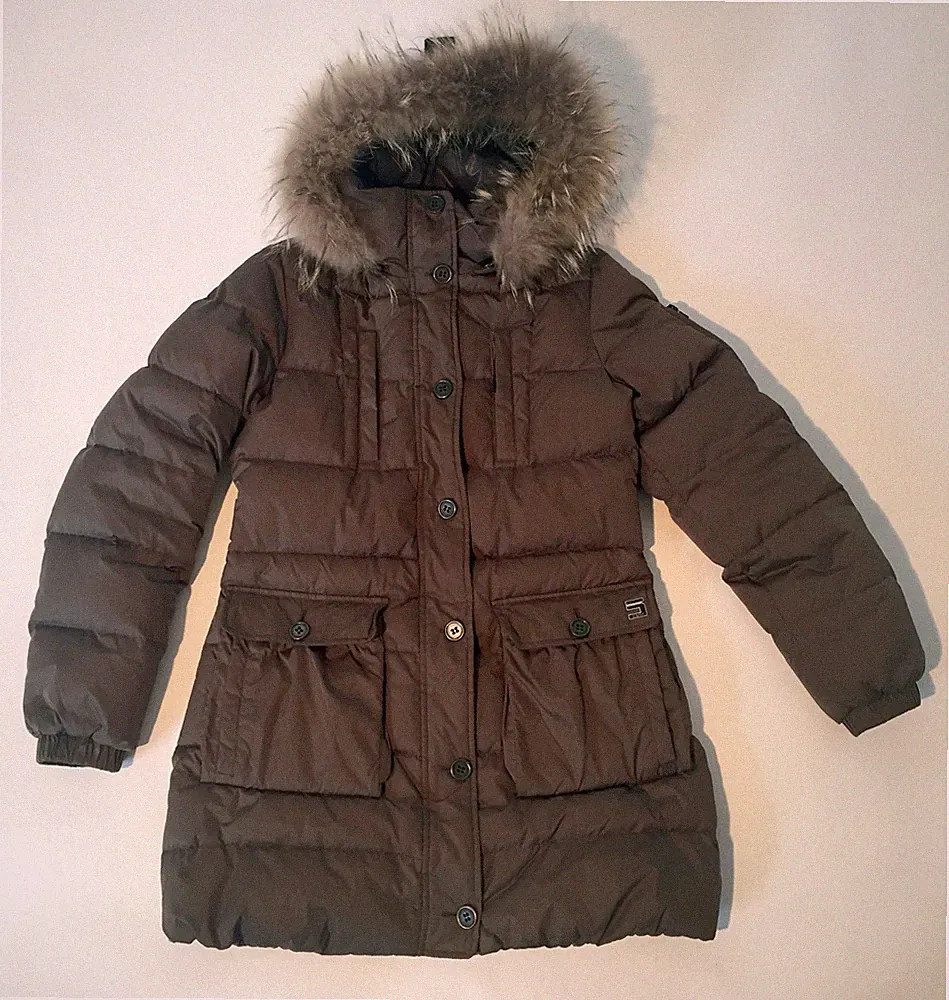 CINQUE Ciarktis Jacke Mantel Winterjacke Daunen Parka echt Pelz oliv grün 38