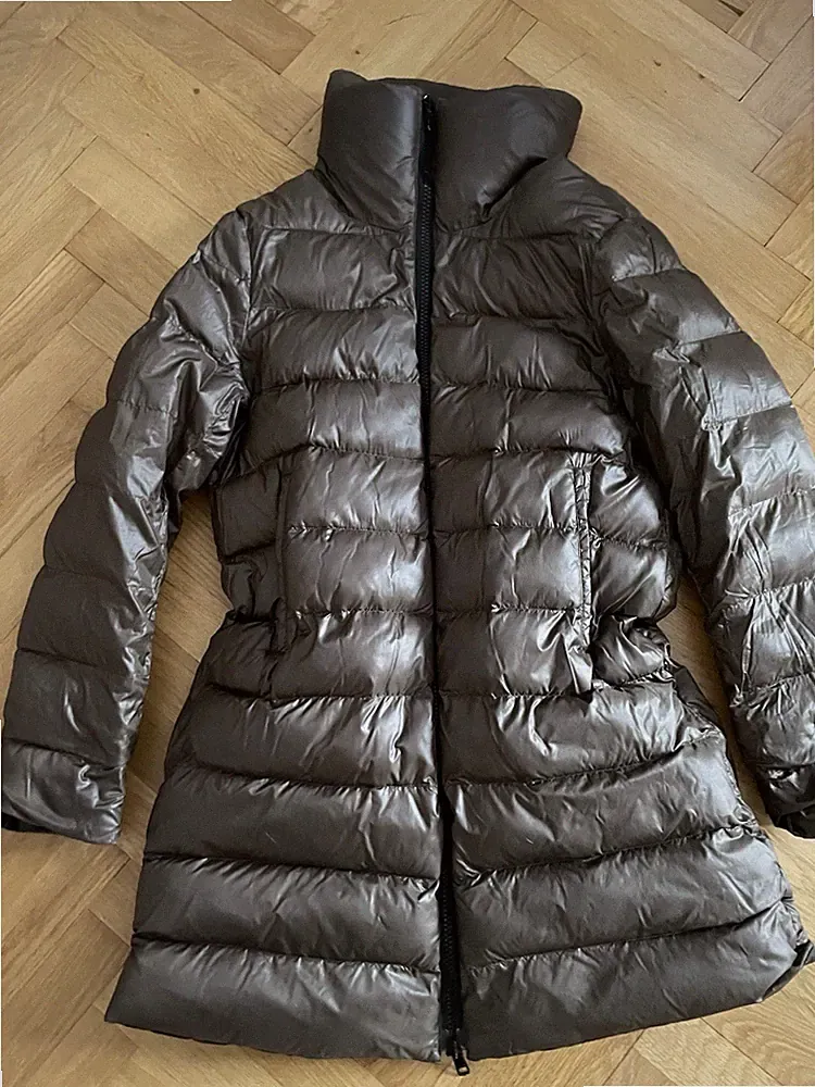 Cinque Daunen Mantel Wende Gr L 40 42 braun Grün Kaki Warm Lang