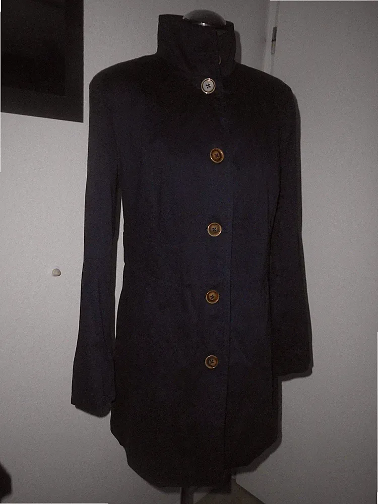 COLLECTION L Trenchcoat Mantel S 36 38 BAUMWOLLE Blau Marine NEU!