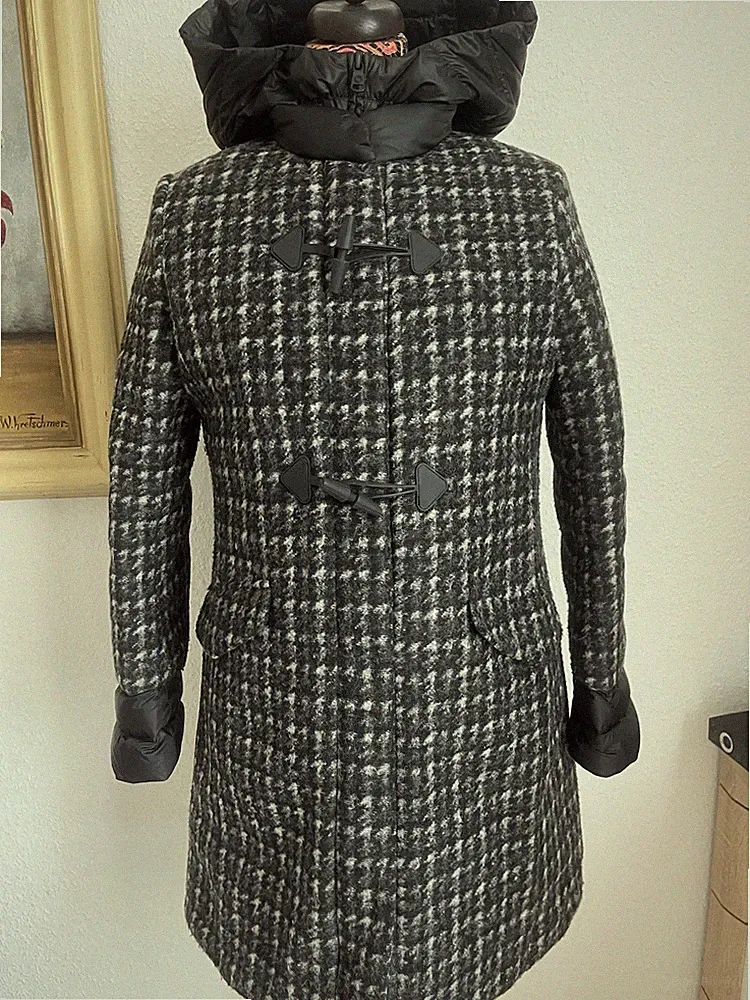 Colmar Daunenmantel / Dufflecoat Gr. 36-38 IT 44 Hahnentritt Tweed Wolle Top