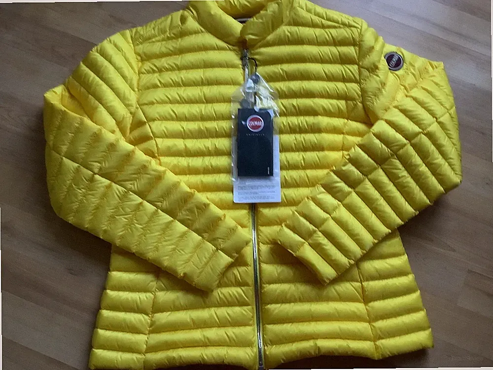 COLMAR leichte Daunenjacke Gelb schmale Passform Gr. 42-44 (IT50) UNGETRAGEN