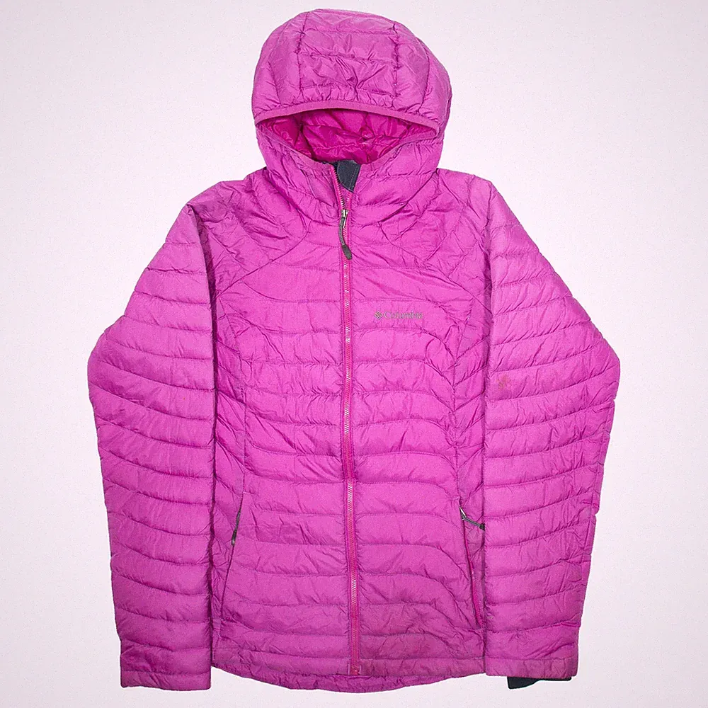 COLUMBIA Daunen Steppjacke Damen Wintermantel Pink Nylon Kapuze S