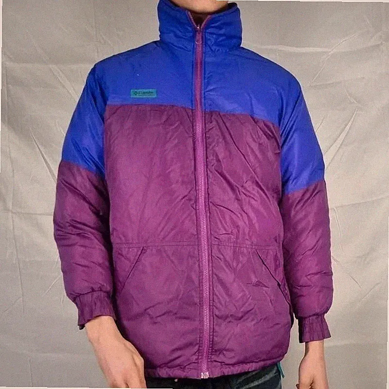 columbia daunenjacke vintage wendebar lila und rosa