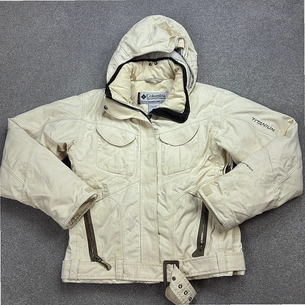 Columbia Jacke Damen Medium weiß Omni-Tech Daunen isoliert Bomber Gürtel Lady*