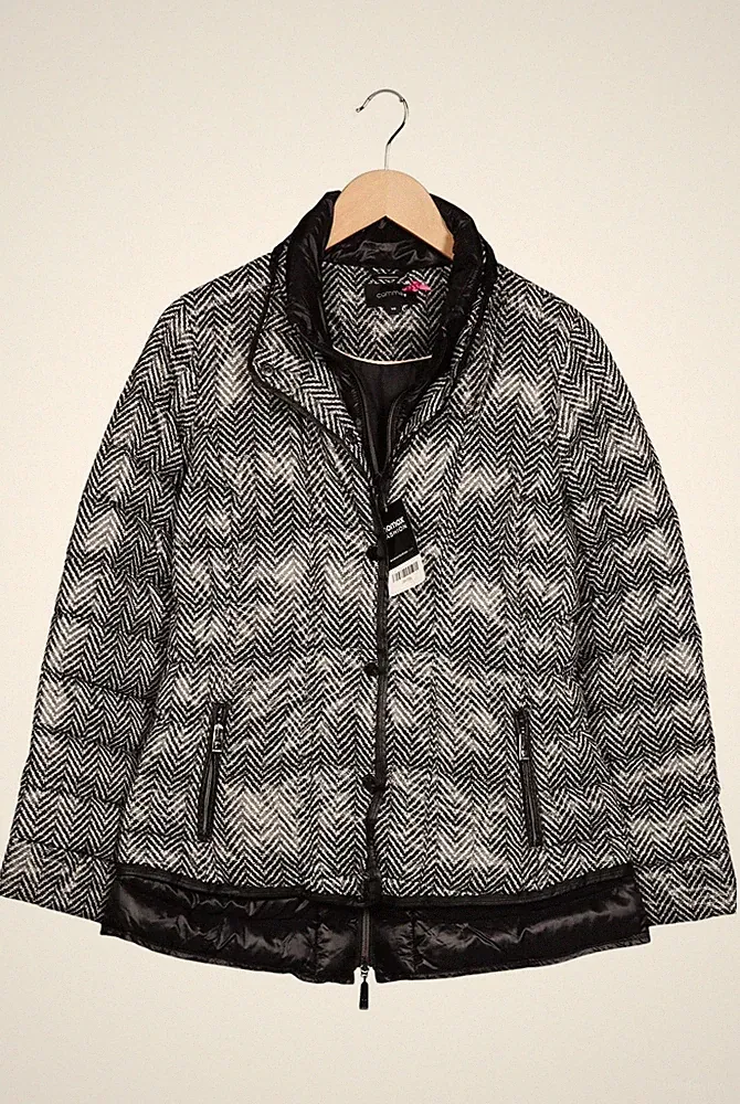 Comma Jacke Damen Anorak Jacket Kurzmantel Gr. 36 Daunen Grau #3th70ty