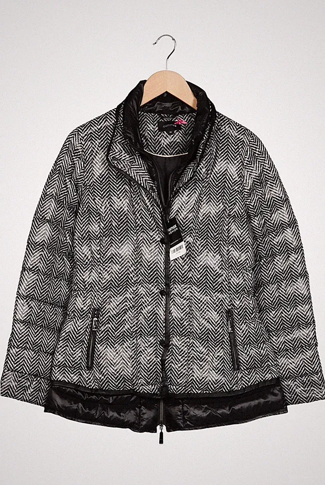 Comma Jacke Damen Anorak Jacket Kurzmantel Gr. EU 36 Daunen Grau #3th70ty