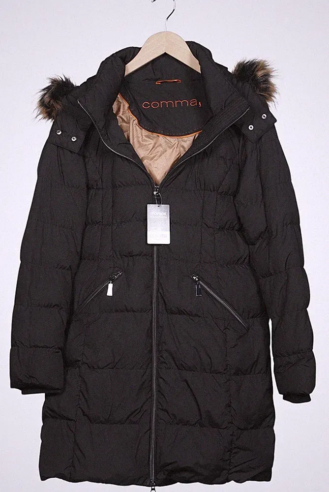 Comma Mantel Damen Jacke Parka Gr. EU 38 Daunen Schwarz #p3iqy30