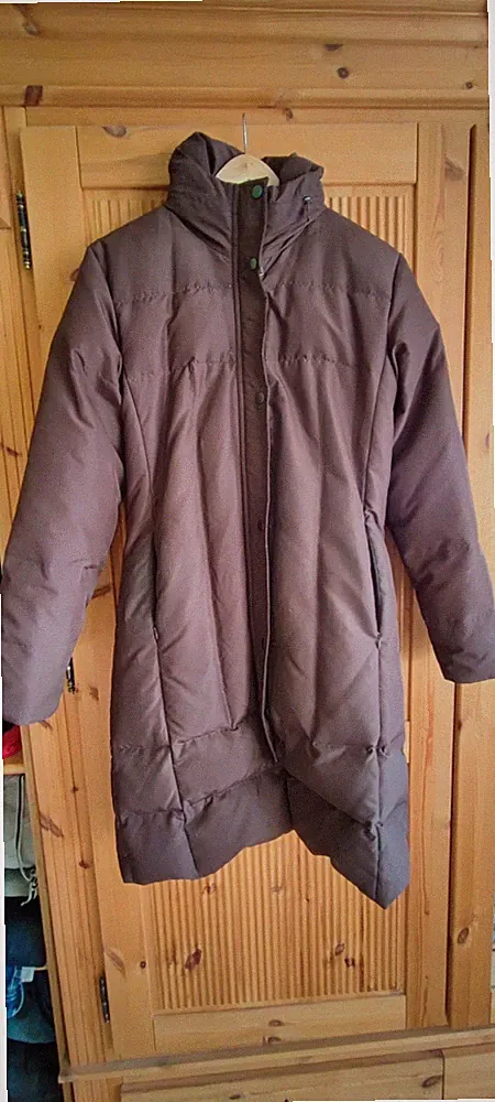 Comma Winter Daunen Mantel Damen Fleece Innentaschen Gr36 S Braun sehr warm !