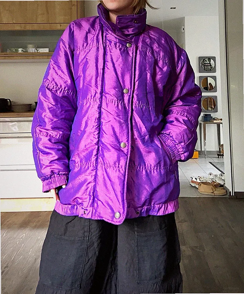 CRASH Damen Winterjacke Mantel lila Gr. M 90s vintage