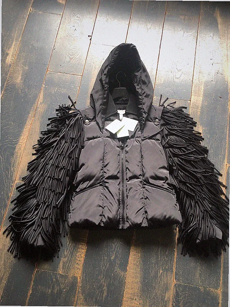 Damen Balmain Daunen Winter-Jacke Kapuze Mantel gefüttert schwarz 899€ 30 44 NEU