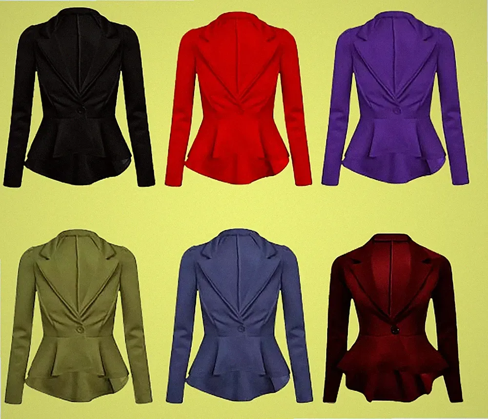Damen Blazer mit Knöpfen Slim Fit Schößchen Damen Jacke Mantel Übergröße verfügbar