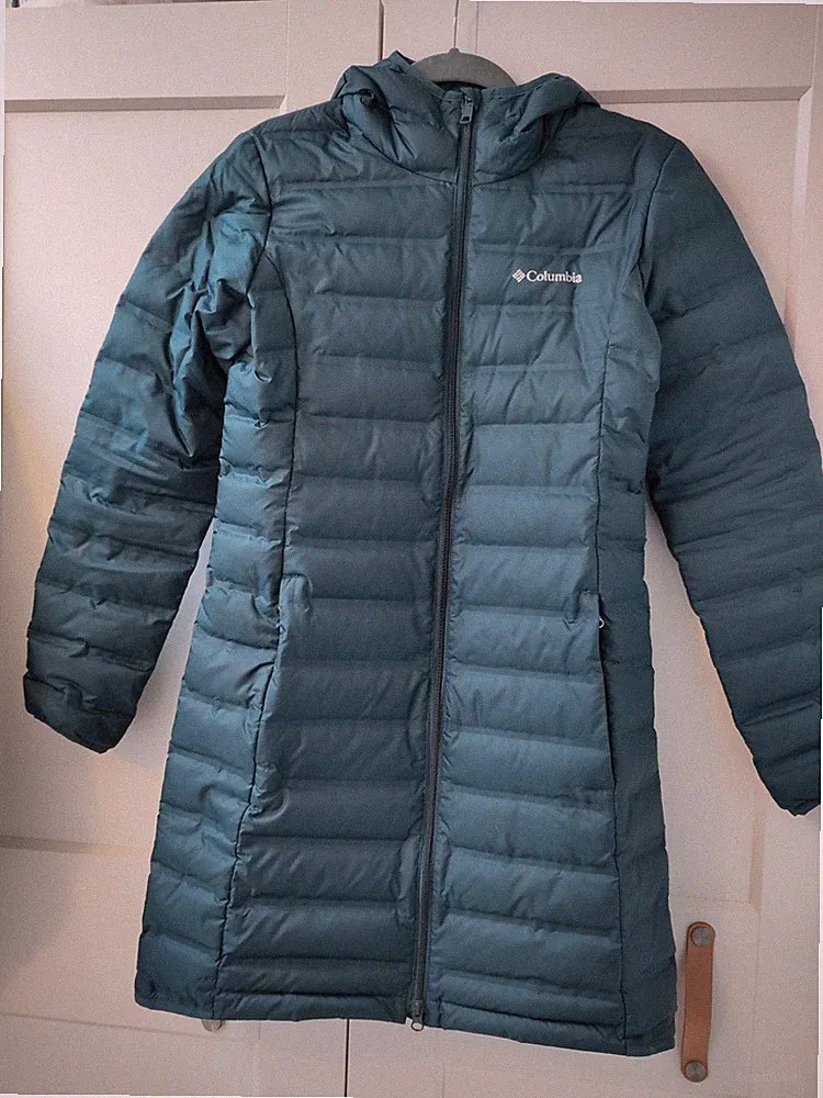 Damen Columbia Daunenmantel Lake 22 Down Long Hooded Jacket M 38 petrol blau