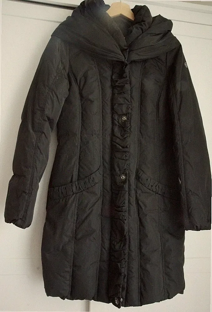 Damen Dauenmantel TOM TAILOR Dauen Mantel + Kapuze sehr warm Gr 34 / XS neuwert.