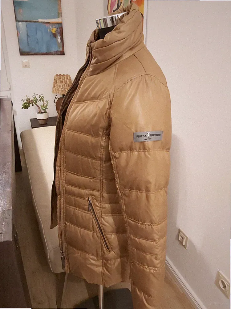 damen Daune ? Mantel Jacke Steppjacke Frieda & Freddies Gr. s 34, 36 beige braun