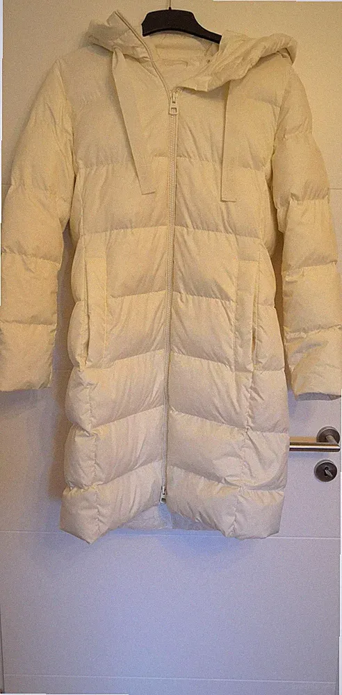 Damen Daunemantel Marc O'Polo Gr. 42 Wintermantel Kapuze stone weiß cremeweiß