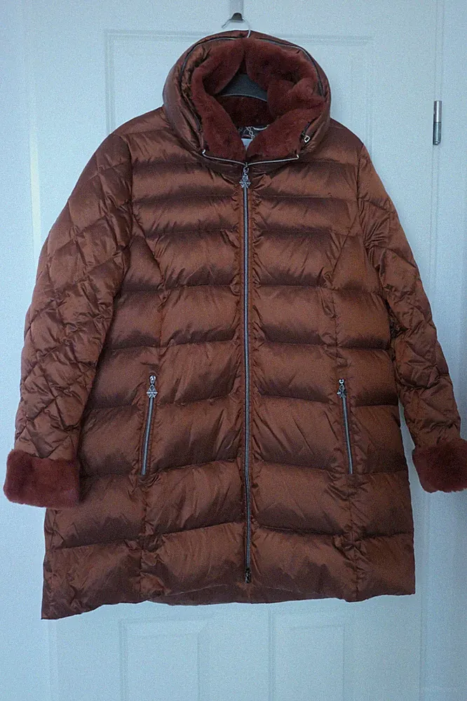 Damen Daunen Feder Gerry Weber Jacke Mantel Bronze Größe 44 - NEU