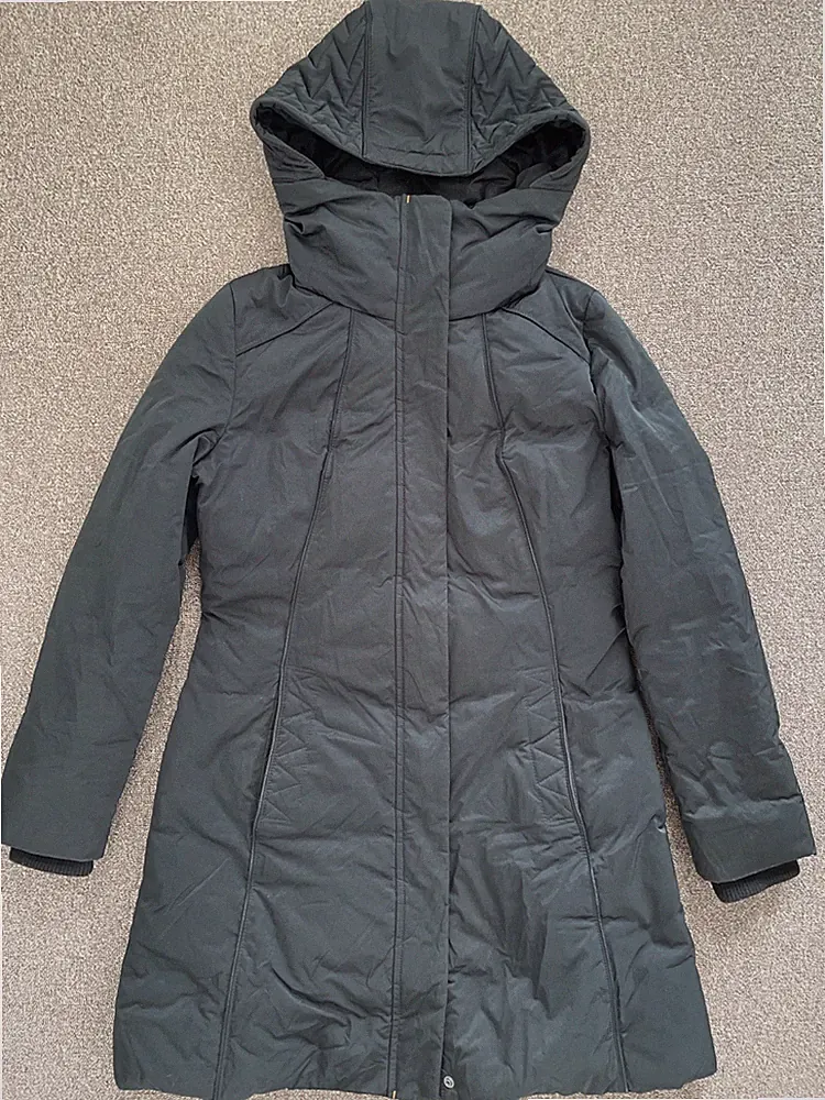 Damen Daunen Mantel Winter Warm Hugo Boss Orange Gr. 40 Schwarz