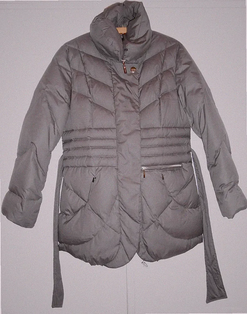 Damen Daunen-Steppmantel - Beaumont Amsterdam - Taupe - Gr. 40 - Stehkragen