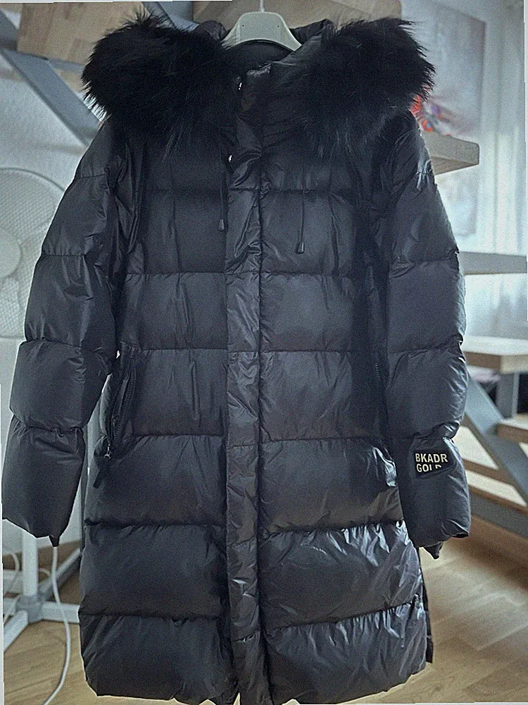 Damen Daunen Wintermantel Größe XL Schwarz