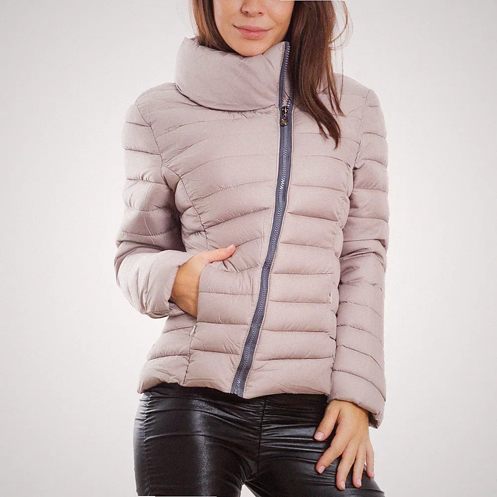 Damen Daunenjacke Gepolstert Jacke Mantel Reißverschluss Warm Steppjacke A-2