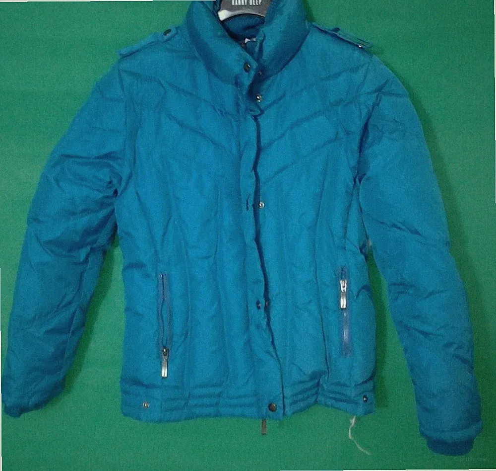 Damen Daunenjacke Gr. S blau Langarm gefüttert gebraucht