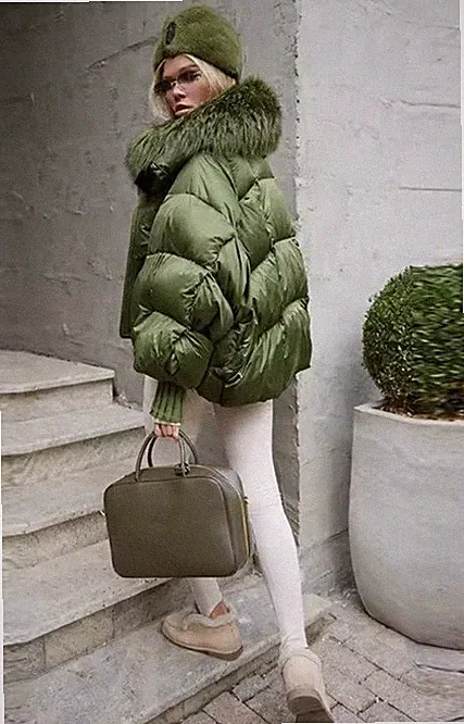 Damen Daunenjacke kurz lang Mantel Parka Winter Jacke Echtfell Daunen