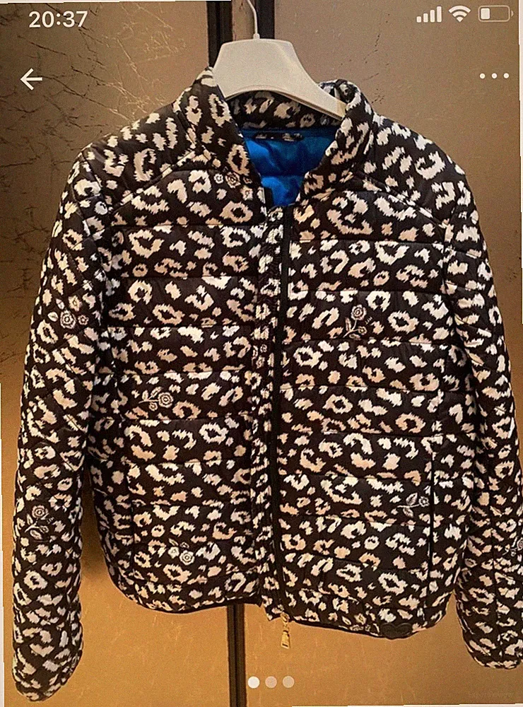 Damen Daunenjacke Twin-Set Schwarz/Weiß