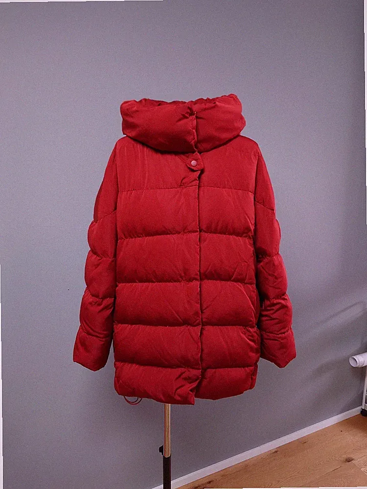 Damen Daunenmantel Rot Mango Gr L Gebraucht