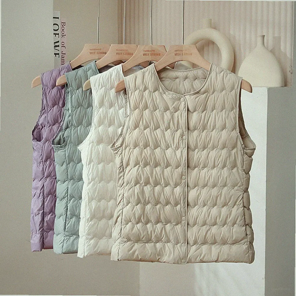 Damen Daunenmantel Weste Tanktops Gilet Cardigan Retro Jacke Winter