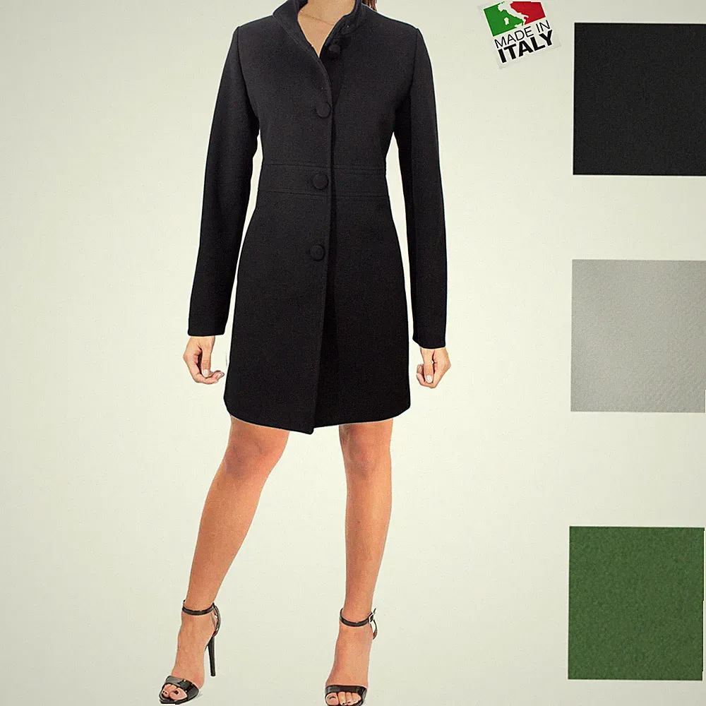 Damen Hüftmantel verschraubt Winter Mantel Daunenjacke Ti Wolle