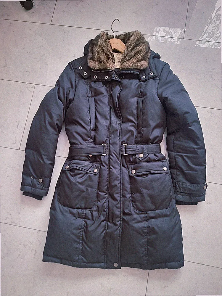 Damen Jacke Gr. 36 Daunenmantel Boysens Daunen, Abknöpfbare Kapuze