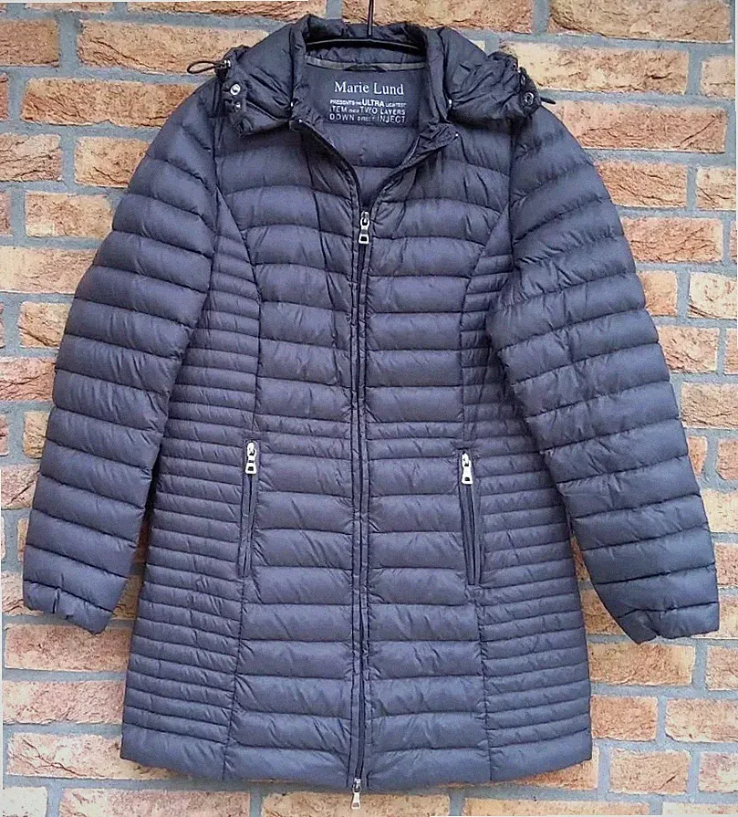 Damen Mantel Daunenmantel MARIE LUND Gr. 38-40 Anthrazit Ultraleicht Warm Neuw