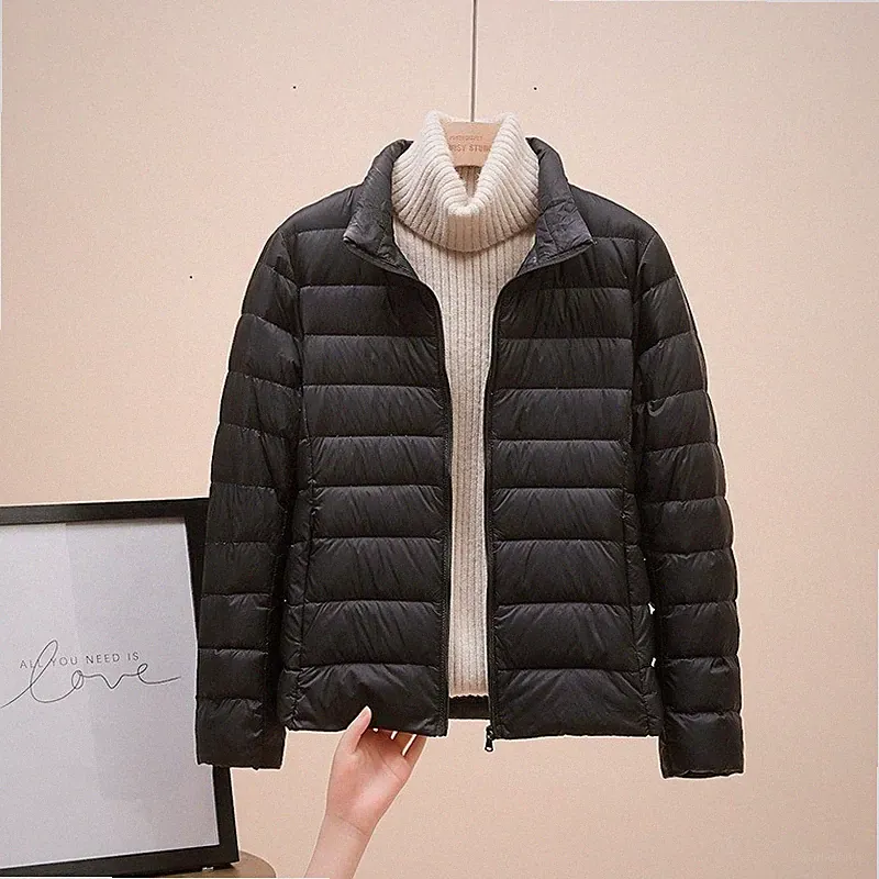Damen Pufferjacke Ultraleicht Daunenjacke Stehkragen Herbst Steppjacke Thermo