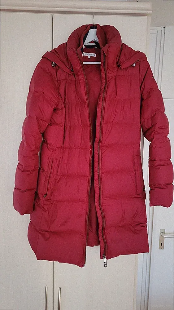 Damen Steppmantel Tommy Hilfiger Gr. 32 dunkelrot