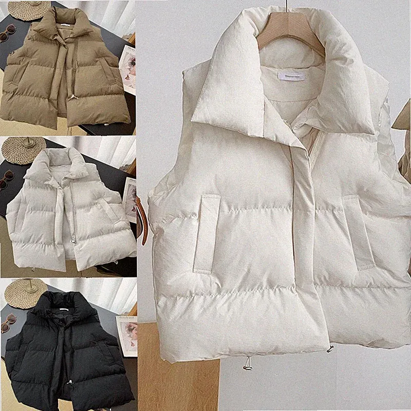 Damen Steppweste Weste Bodywarmer Ärmellos Stehkragen Kurz Weste Freizeit Mäntel