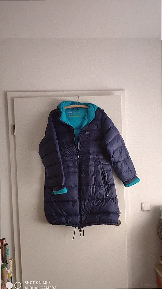 Damen Trespass Sommer Daunenmantel, Parka, Jacke, blau, Gr 42/44 (XXL) Kapuze