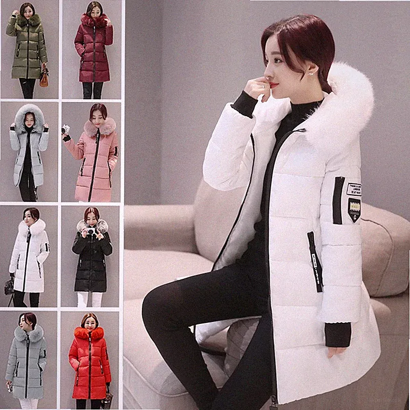 Damen Winter Hooded Parka Winter Jacke Stepp Mantel Steppjacke Warm Langejacke