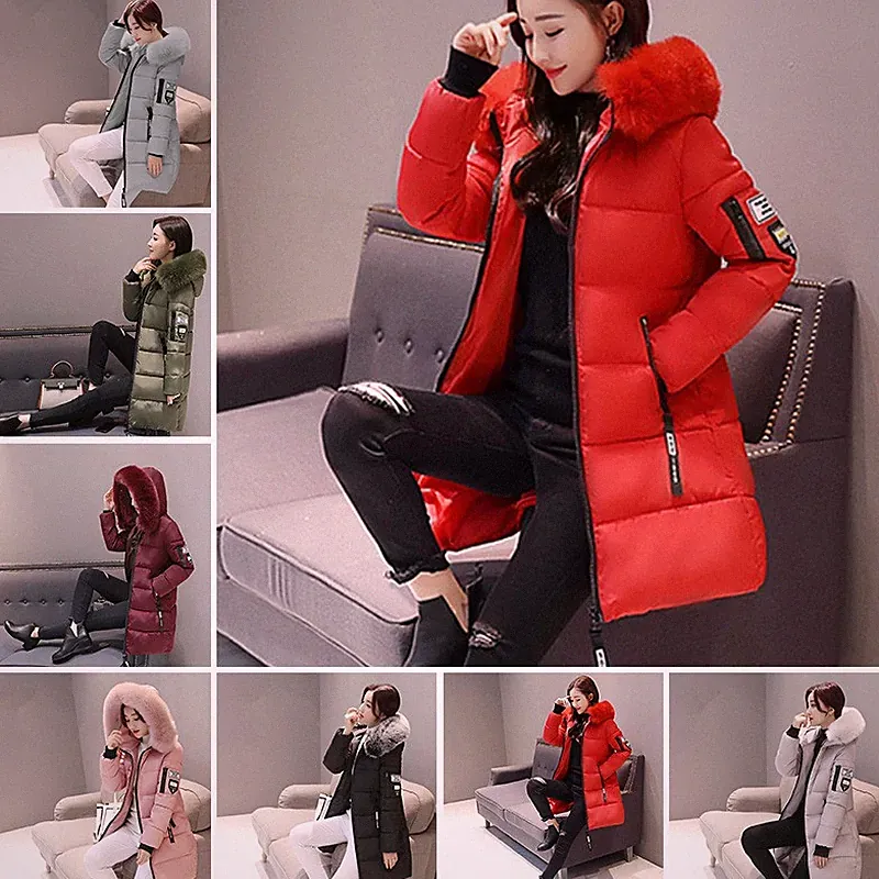 Damen Winter Jacke Parka Mit Kapuze Mantel Warm Hooded Steppjacke Langejacke Neu
