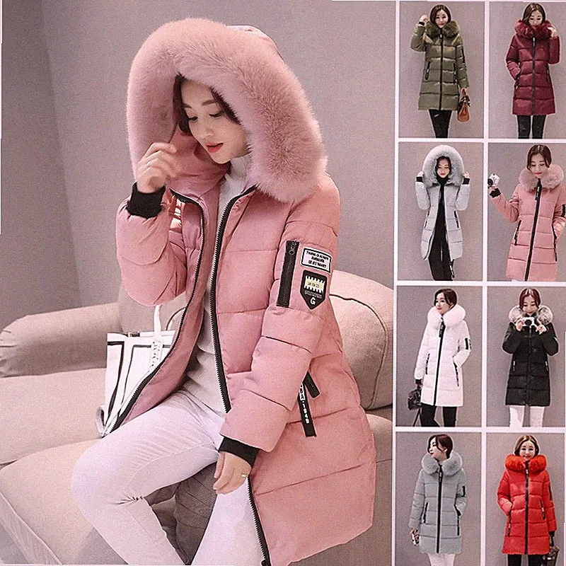 Damen Winter-Parka – Kapuzenjacke, gestreift, warme Langejacke & Steppmantel