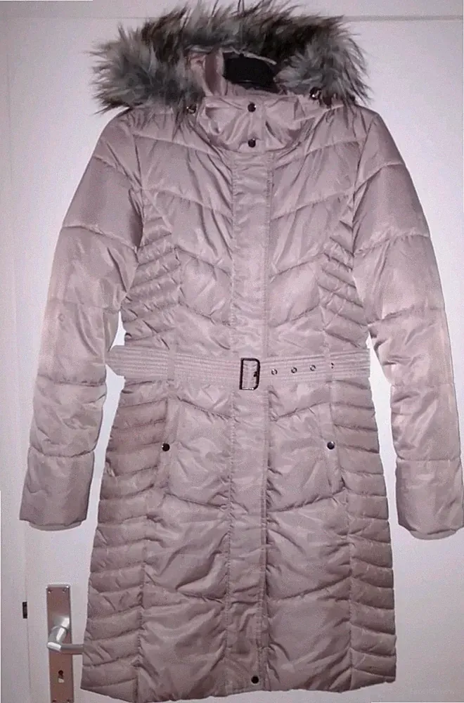 Damen Winterjacke/Daunenjacke/Mantel/lang mit Kapuze und Kunstfell Gr. S