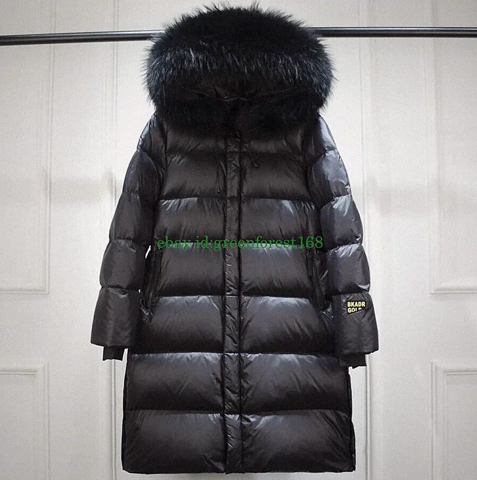 Damen Winterjacke Leicht Daunenjacke warm Kapuze Mantel + Echt pelzkragen Parka