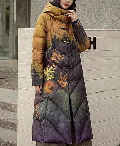 Damen Wintermantel Daunenmantel Winter Herbst 70% Weiße Entendaunen, 30% Feder