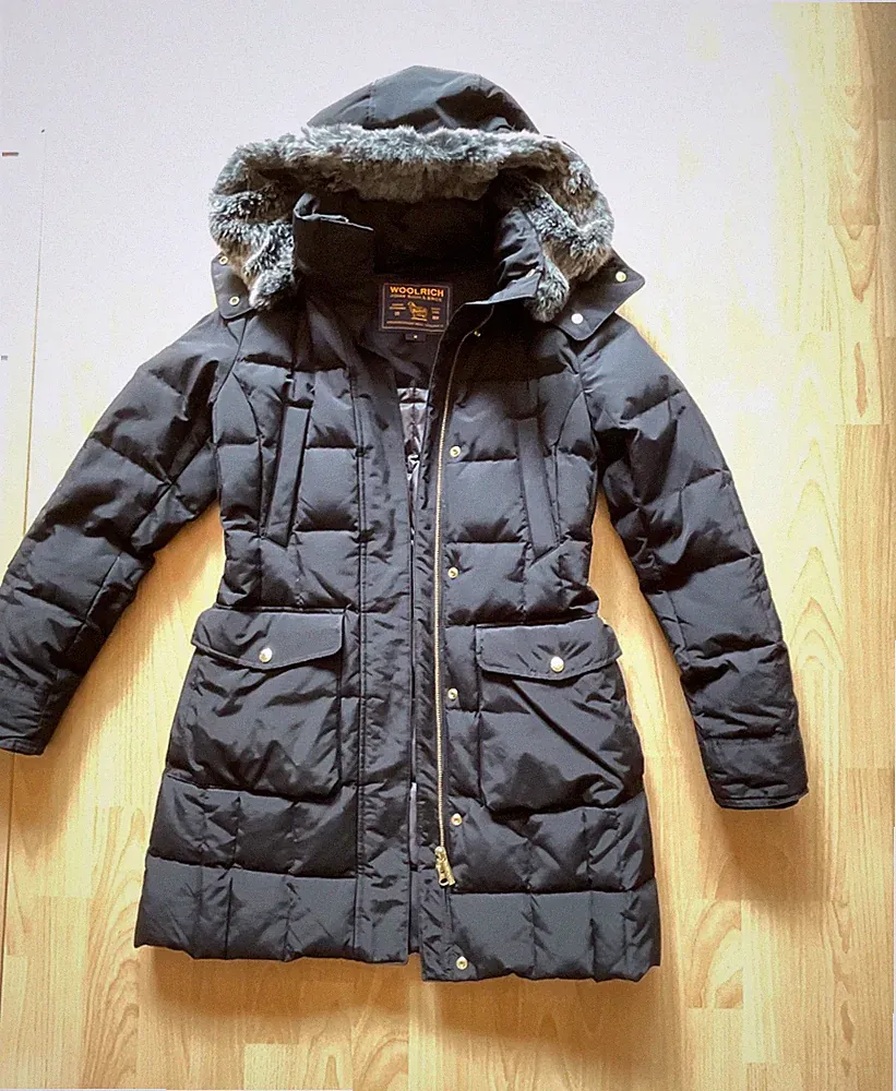 Damen Woolrich Daunen-Parka Kurzmantel schwarz neuwertig