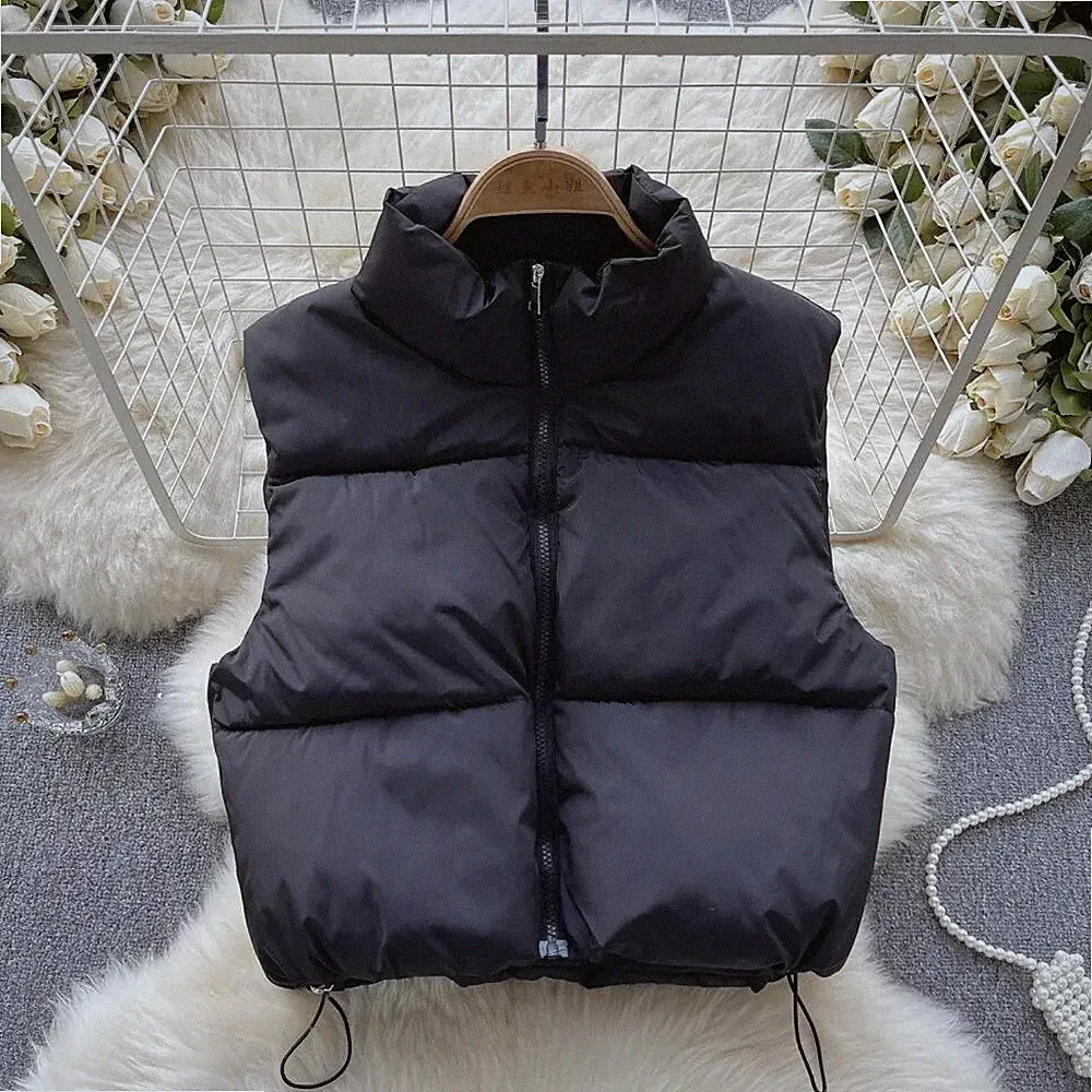 Damenjacke Mantel Weste Daunenjacke Synthetisch Schwarz Taschen Schlank 91322